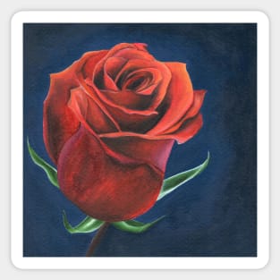 Pretty red painted acrylic rose Sticker